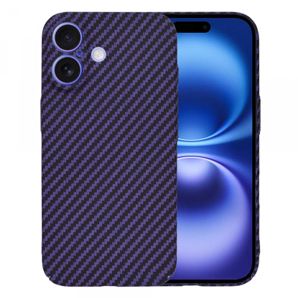 Husa pentru Apple iPhone 16, Techsuit, Carbonite FiberShell, Mov