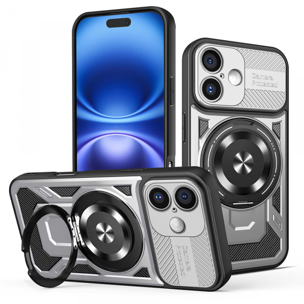 Husa pentru Apple iPhone 16, Techsuit, RuggedCam, Gri