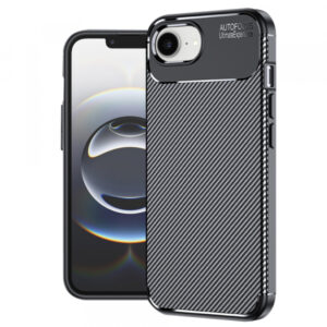 Husa pentru Apple iPhone 17e / 16e, Techsuit, CarbonFiber, Neagra