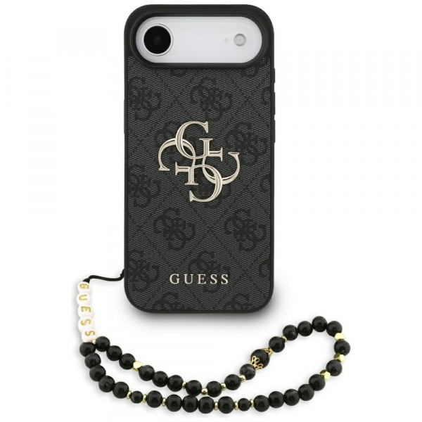 Husa pentru Apple iPhone 17 Air, Guess, 4G Classic Logo with Strap, Neagra