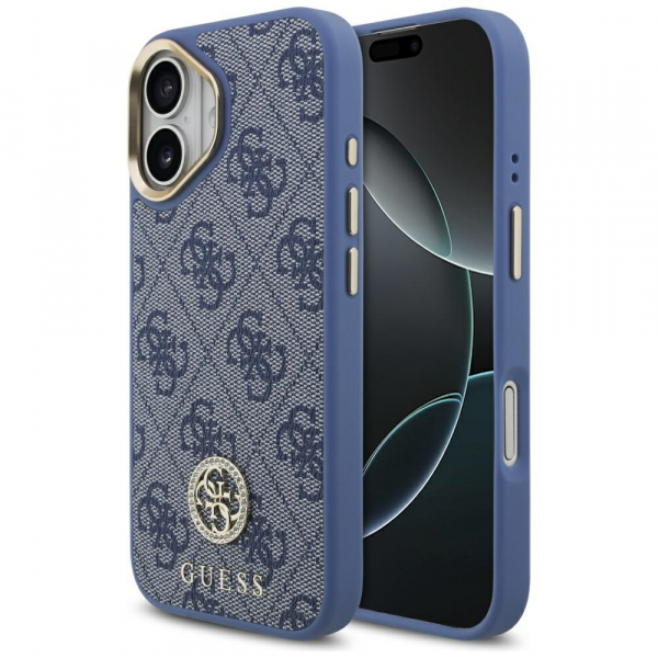 Husa pentru Apple iPhone 17, Guess, 4G Strass Logo, Albastra