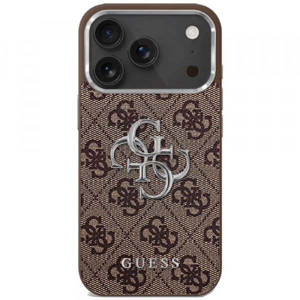 Husa pentru Apple iPhone 17, Guess, Big 4G Logo Classic, Maro Argintie