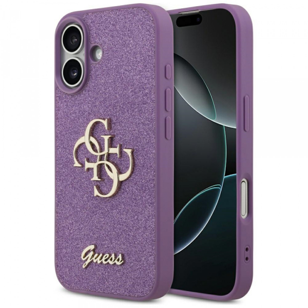 Husa pentru Apple iPhone 17, Guess, Fixed Glitter Big 4G, Mov