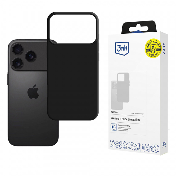 Husa pentru Apple iPhone 18 Pro / 17 Pro, 3MK, Neagra Mata