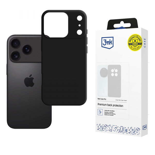 Husa pentru Apple iPhone 18 Pro / 17 Pro, 3MK, Pro, Neagra Mata