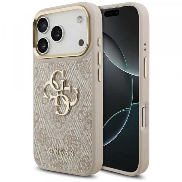 Husa pentru Apple iPhone 18 Pro / 17 Pro, Guess, Big 4G Logo Classic, Roz Aurie