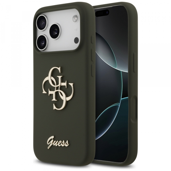 Husa pentru Apple iPhone 18 Pro / 17 Pro, Guess, Big 4G Script, Kaki
