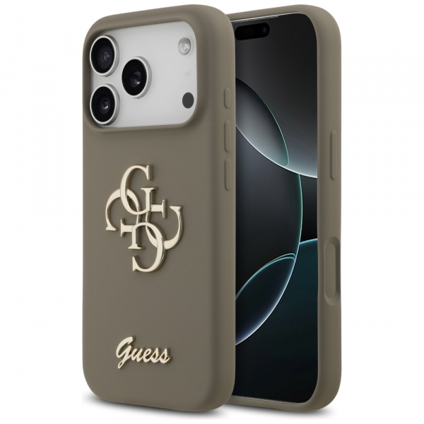 Husa pentru Apple iPhone 18 Pro / 17 Pro, Guess, Big 4G Script, Maro