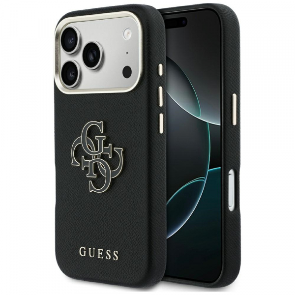Husa pentru Apple iPhone 18 Pro / 17 Pro, Guess, Resin Logo, Neagra