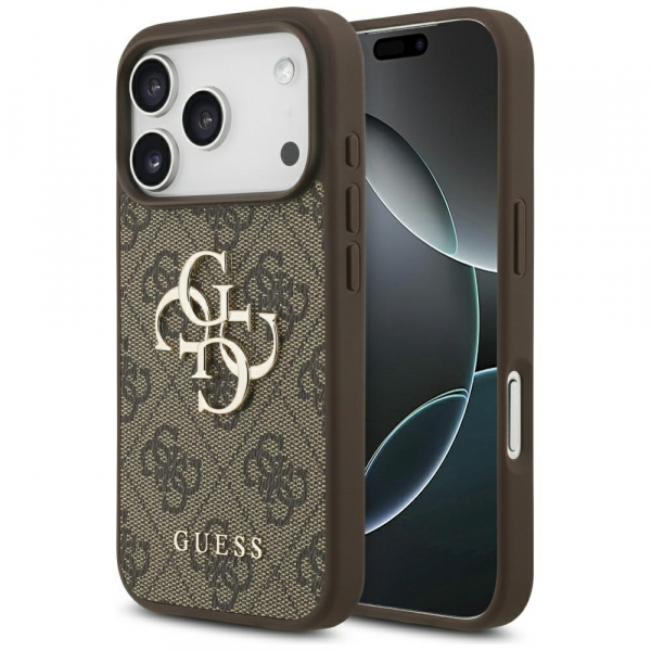 Husa pentru Apple iPhone 18 Pro Max / 17 Pro Max, Guess, 4G Big Logo, Maro
