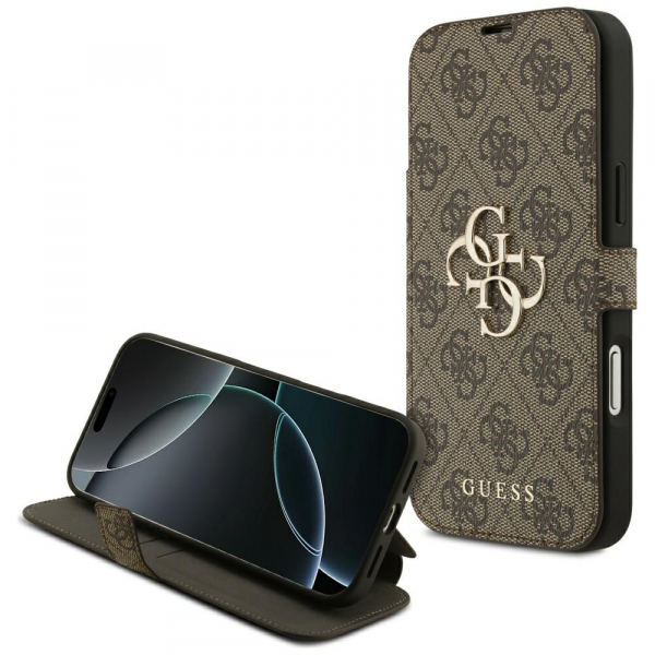 Husa pentru Apple iPhone 18 Pro Max / 17 Pro Max, Guess, 4G Metal Logo, Maro