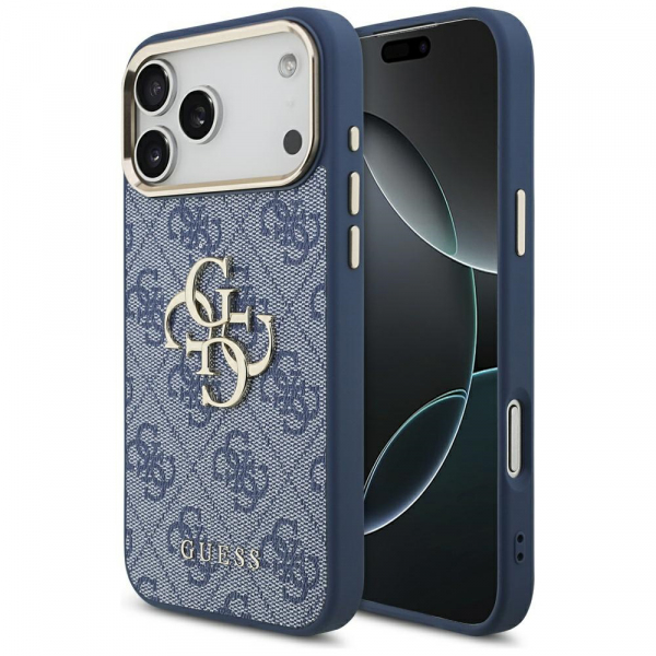 Husa pentru Apple iPhone 18 Pro Max / 17 Pro Max, Guess, Big 4G Logo Classic, Albastra Aurie