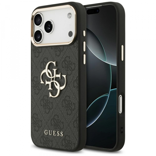 Husa pentru Apple iPhone 18 Pro Max / 17 Pro Max, Guess, Big 4G Logo Classic, Neagra Aurie