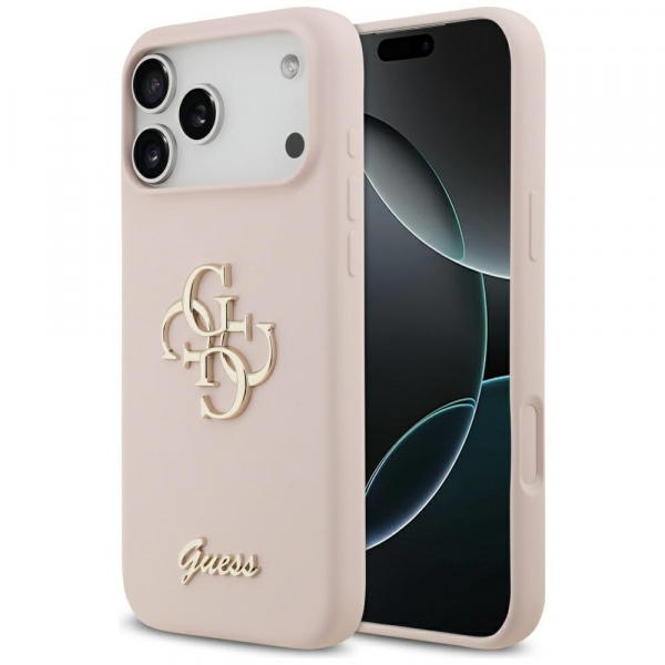 Husa pentru Apple iPhone 18 Pro Max / 17 Pro Max, Guess, Big 4G Script, Roz Deschis