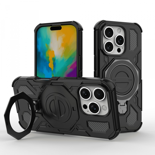 Husa pentru Apple iPhone 18 Pro Max / 17 Pro Max, Techsuit, Carbon Shield Pro, Neagra