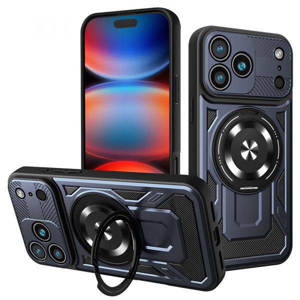 Husa pentru Apple iPhone 18 Pro Max / 17 Pro Max, Techsuit, RuggedCam, Albastra