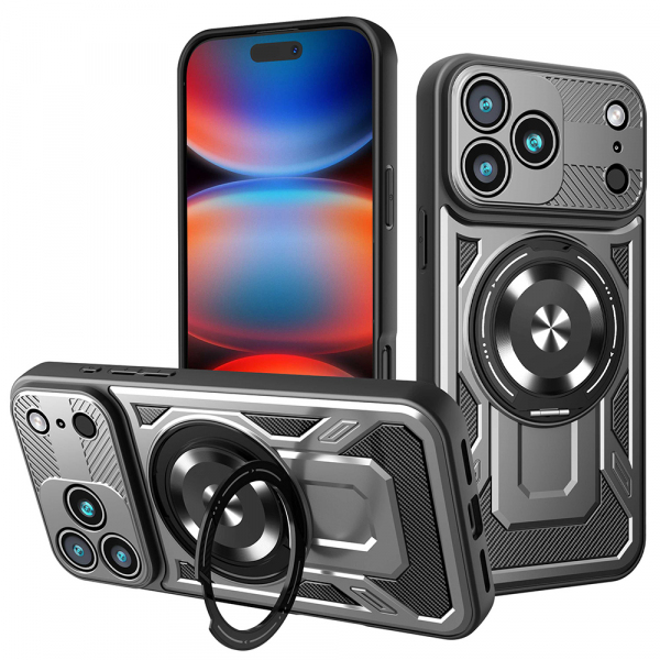 Husa pentru Apple iPhone 18 Pro Max / 17 Pro Max, Techsuit, RuggedCam, Gri