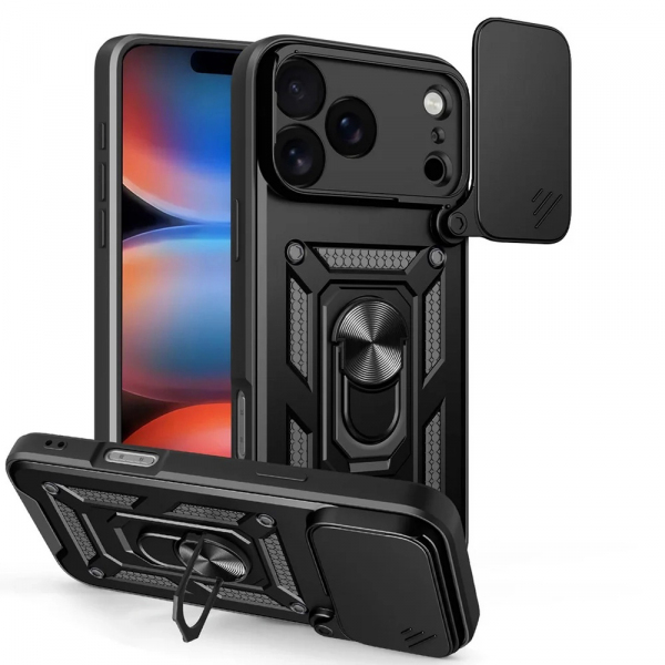 Husa pentru Apple iPhone 18 Pro / 17 Pro, Techsuit, CamShield, Neagra
