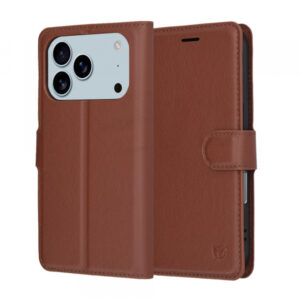 Husa pentru Apple iPhone 18 Pro / 17 Pro, Techsuit, Leather Folio, Maro