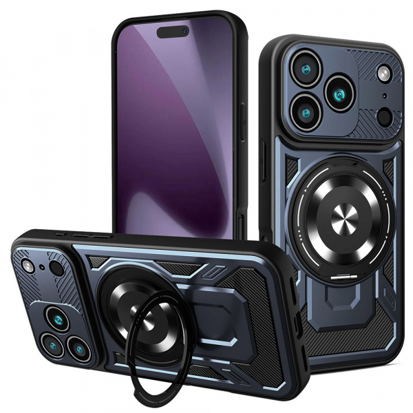 Husa pentru Apple iPhone 18 Pro / 17 Pro, Techsuit, RuggedCam, Albastra
