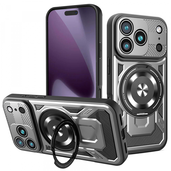 Husa pentru Apple iPhone 18 Pro / 17 Pro, Techsuit, RuggedCam, Gri