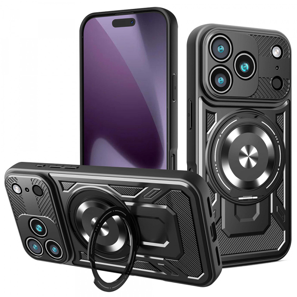Husa pentru Apple iPhone 18 Pro / 17 Pro, Techsuit, RuggedCam, Neagra