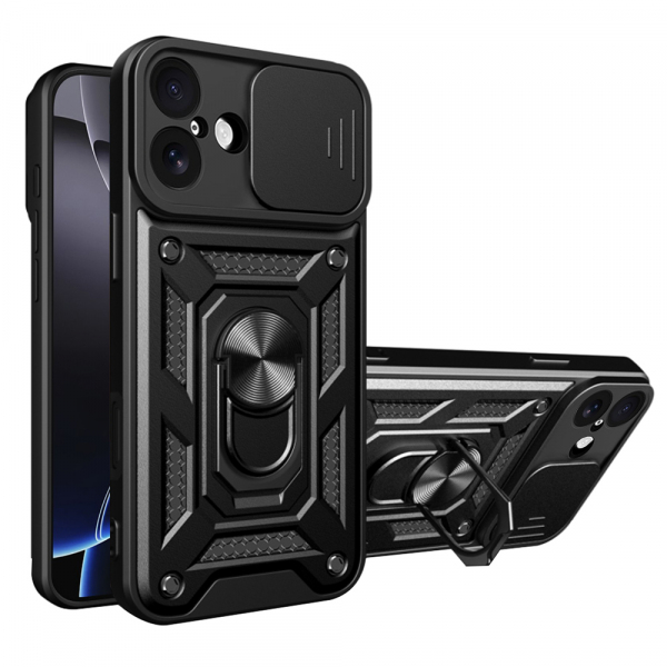 Husa pentru Apple iPhone 17, Techsuit, CamShield, Neagra