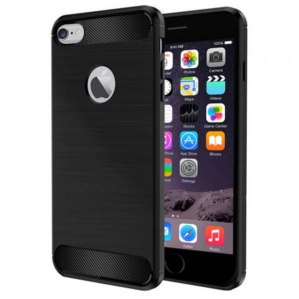 Husa pentru Apple iPhone 6 / 6s, Techsuit, Carbon, Neagra