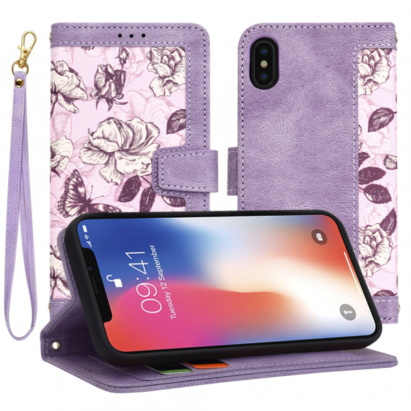 Husa pentru Apple iPhone XS / X, Techsuit, FlipCraft, Mov