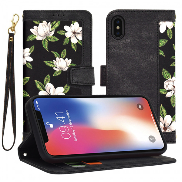Husa pentru Apple iPhone XS / X, Techsuit, FlipCraft, Neagra