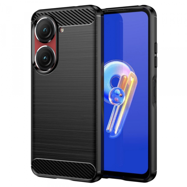 Husa pentru Asus Zenfone 10 / 9, Techsuit, Carbon, Neagra