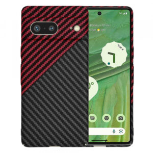 Husa pentru Google Pixel 7, Techsuit, Carbonite FiberShell, Neagra Rosie