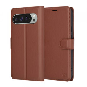 Husa pentru Google Pixel 9 Pro XL, Techsuit, Leather Folio, Maro