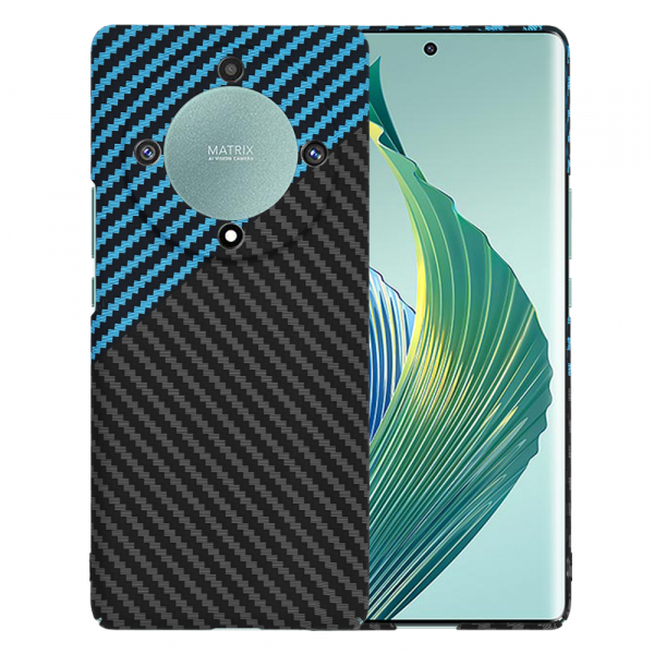 Husa pentru Honor Magic5 Lite, Techsuit, Carbonite FiberShell, Neagra Bleu
