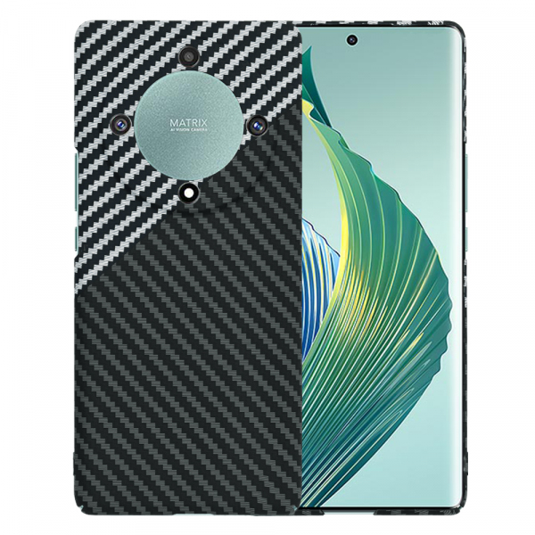 Husa pentru Honor Magic5 Lite, Techsuit, Carbonite FiberShell, Neagra Gri