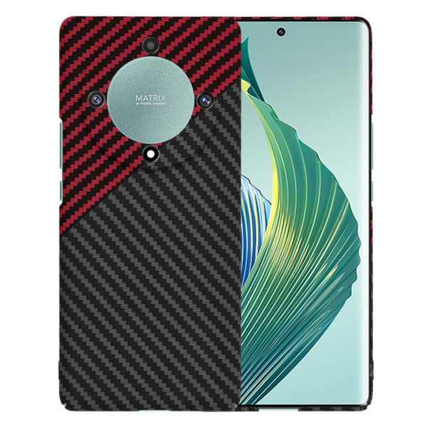 Husa pentru Honor Magic5 Lite, Techsuit, Carbonite FiberShell, Neagra Rosie