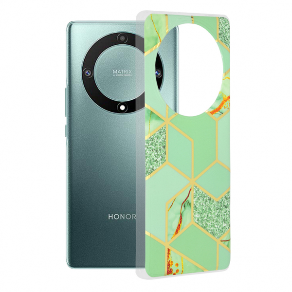 Husa pentru Honor Magic5 Lite, Techsuit, Marble, Verde