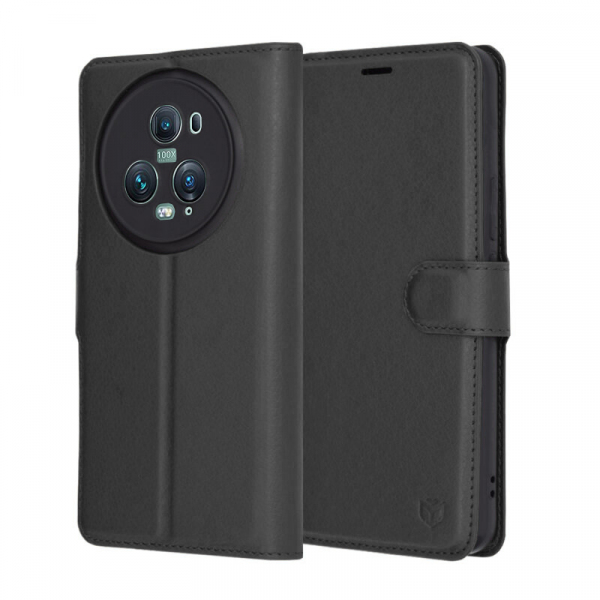 Husa pentru Honor Magic5 Pro, Techsuit, Leather Folio, Neagra