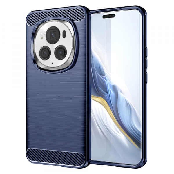 Husa pentru Honor Magic6 Pro, Techsuit, Carbon, Albastra