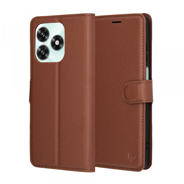 Husa pentru Honor X5c Plus, Techsuit, Leather Folio, Maro