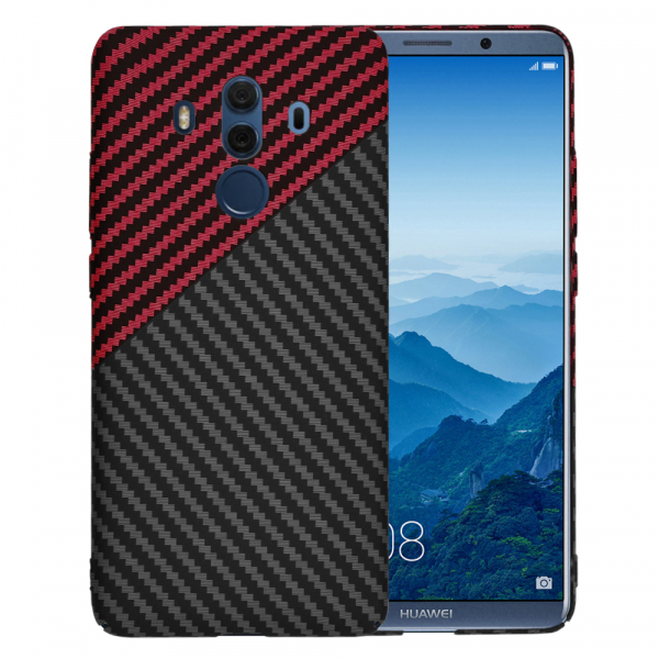 Husa pentru Huawei Mate 10 Pro, Techsuit, Carbonite FiberShell, Neagra Rosie