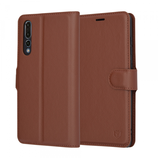 Husa pentru Huawei P20 Pro, Techsuit, Leather Folio, Maro