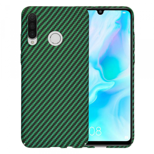 Husa pentru Huawei P30 lite New Edition / P30 lite, Techsuit, Carbonite FiberShell, Verde
