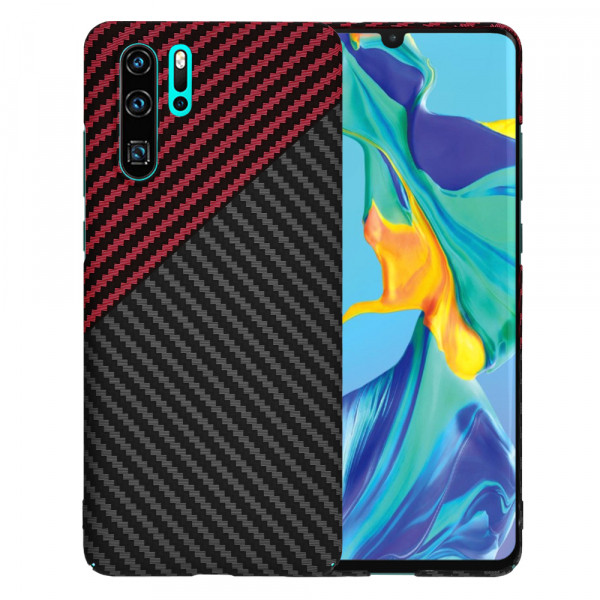 Husa pentru Huawei P30 Pro New Edition / P30 Pro, Techsuit, Carbonite FiberShell, Neagra Rosie