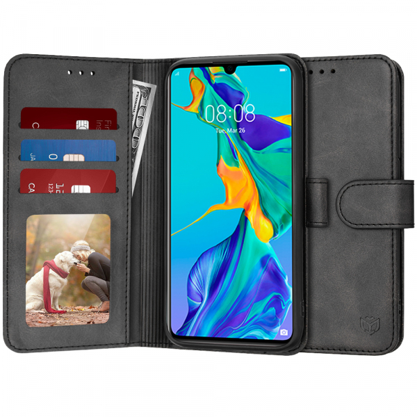 Husa pentru Huawei P30, Techsuit, Diary Book, Neagra