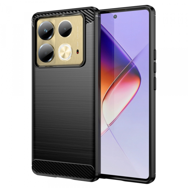 Husa pentru Infinix Note 40 4G, Techsuit, Carbon, Neagra