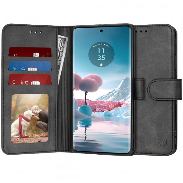 Husa pentru Motorola Edge 40 Neo, Techsuit, Diary Book, Neagra