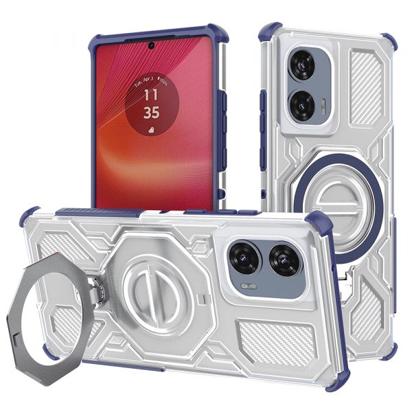 Husa pentru Motorola Edge 50 Fusion, Techsuit, Carbon Shield Pro, Albastra