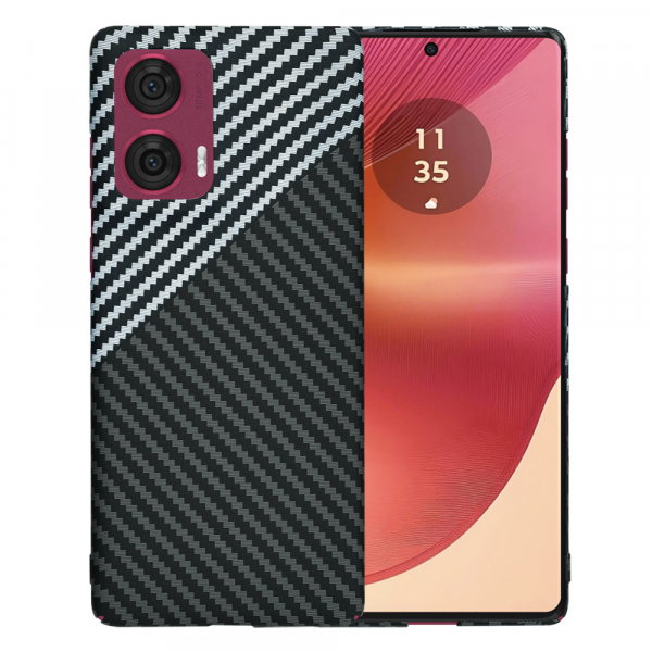 Husa pentru Motorola Edge 50 Fusion, Techsuit, Carbonite FiberShell, Neagra Gri
