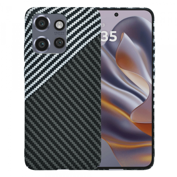 Husa pentru Motorola Edge 50 Neo, Techsuit, Carbonite FiberShell, Neagra Gri
